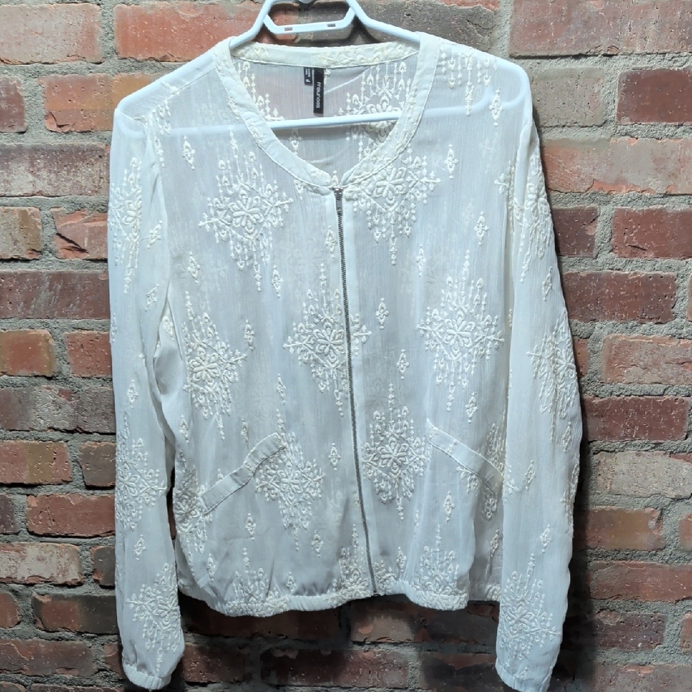 Maurices Ivory Embroidered Top